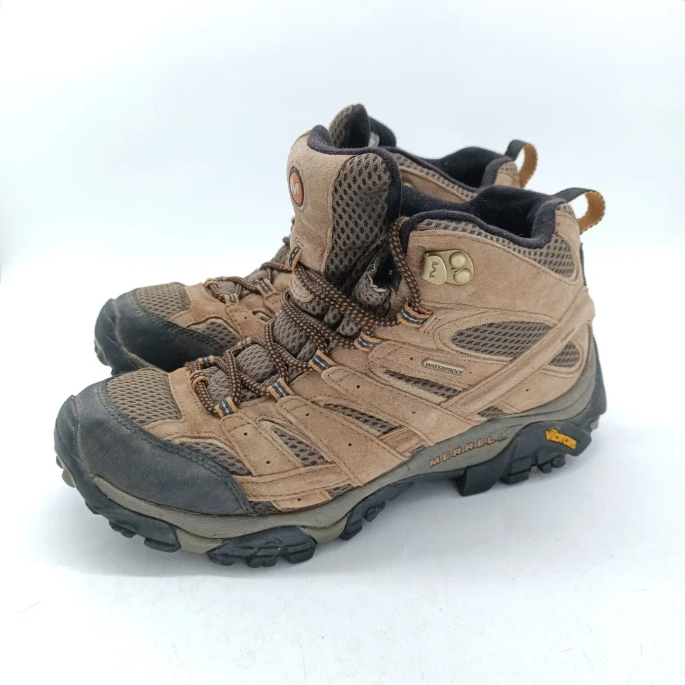 Merrell Moab 2 Mid Waterproof Mens Hiking Boots Brown Suede Size 8 J06051 s7